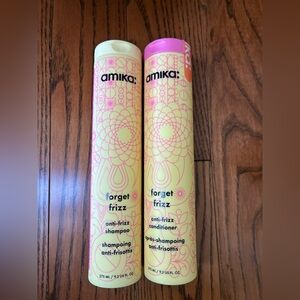 Amika Forget Frizz anti frizz shampoo and conditioner 275ml duo